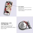 thumbnail image 2 of 20oz Double-Wall Vacuum Insulated Stainless Steel Tumbler with Straws Sports Mugs BPA-Free Red and Blacks Holly Leaves, 2 of 7