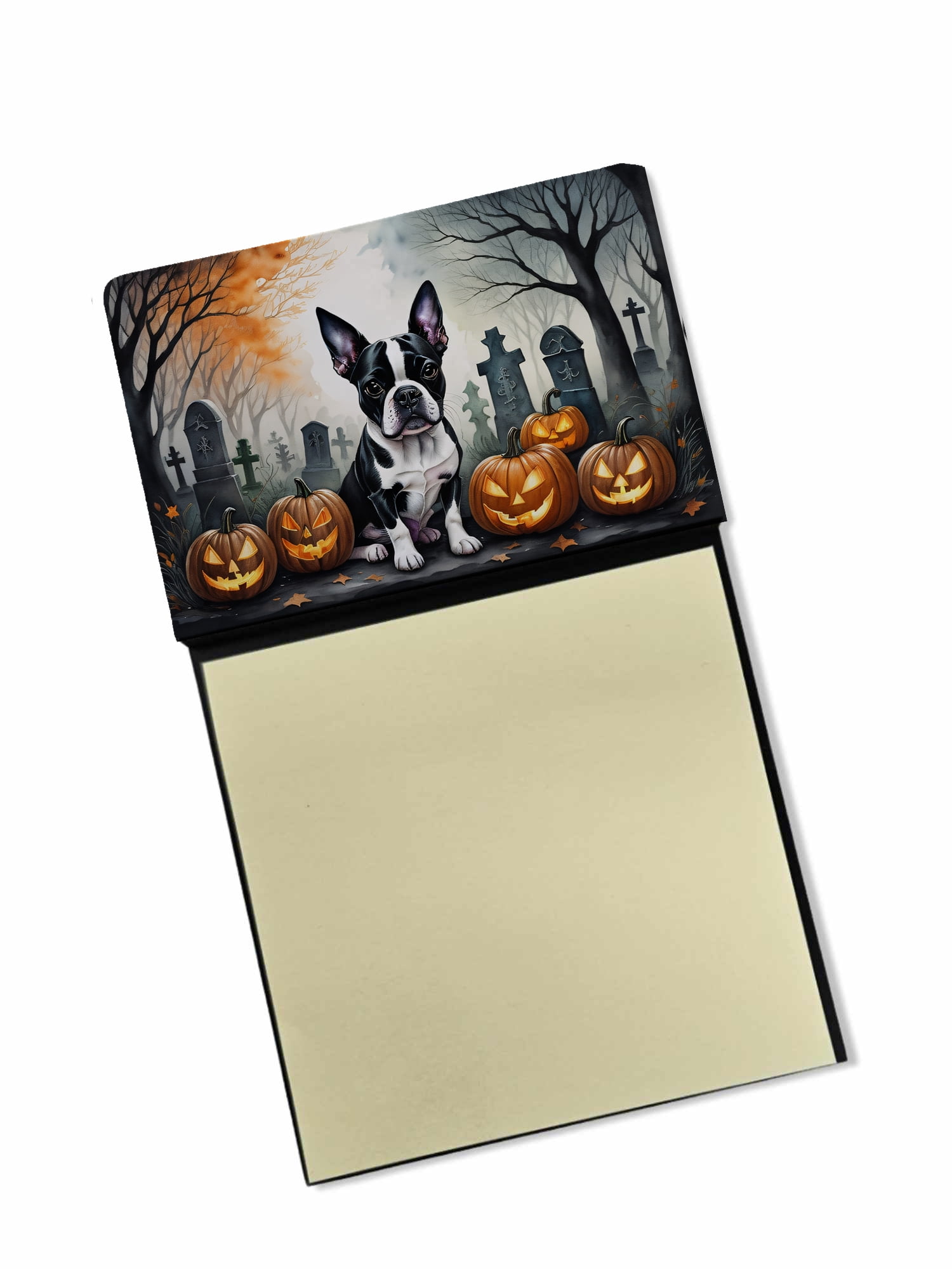 English Bulldog Spooky Halloween Sticky Note Holder 3.25 in x 5.25 in