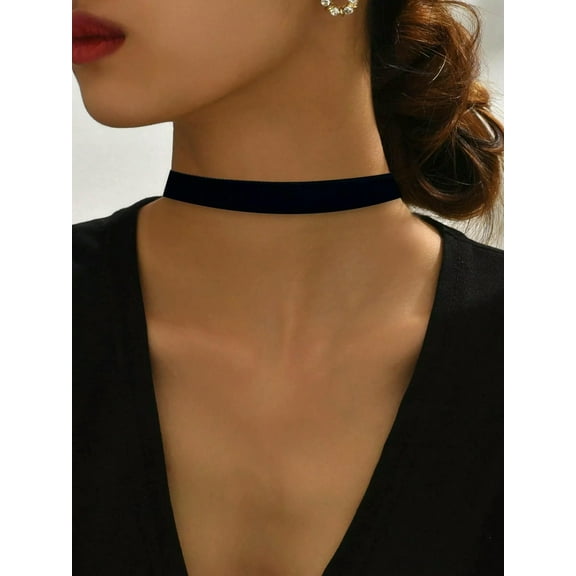 QQTDFG Black Velvet Thin Necklace For Women Simple Design Choker for Women Jewelry for-default