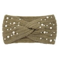 thumbnail image 1 of Sonducket Manténgase abrigado con estilo, cómodo calentador de orejas, diadema de invierno, diademas cruzadas de punto Nueva Perla, portátil Accesorios de disfraces caqui, 1 of 6