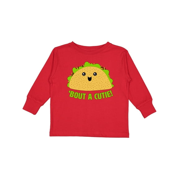 Inktastic Taco Bout a Cutie Cute Taco Pun Boys or Girls Long Sleeve Toddler T-Shirt