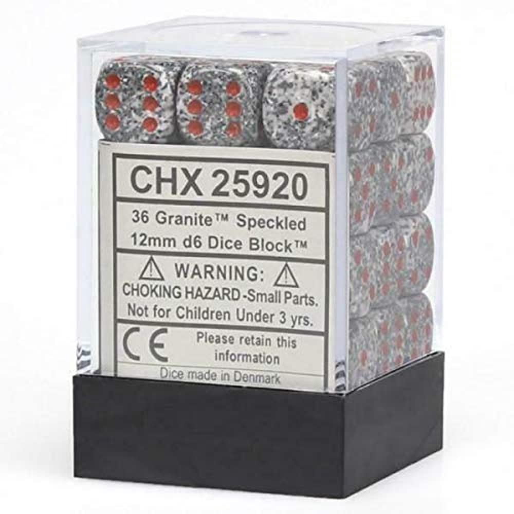 Chessex Dadi D6 Set Lotus Speckled 36 Dadi Da 12mm, Sei Facce, CHX 25912