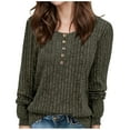 thumbnail image 1 of NINGMENG Womens Tops Solid Color Long Sleeve Tunic Crew Neck Sweaters Trendy Tops Pullover Tee Shirts Daily-Wear,Green,XXL, 1 of 5