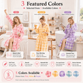 thumbnail image 5 of Aezemi Women Winter Hoodie Long Robes Plaid Fashion Thick Fleece Quick Dry Shower Bathrobe with Pockets Long Sleeve Tie Front Mid-Length Home Sleepwear Pajamas, 5 of 6