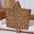 thumbnail image 5 of Brown and Black Leopard Print Hooded Bath Towel，60"x35" for Ages 3 To 12 Kids, Quick Dry Lightweight Soft Microfiber Hood Beach Towel Cover Up for Kids, 5 of 7