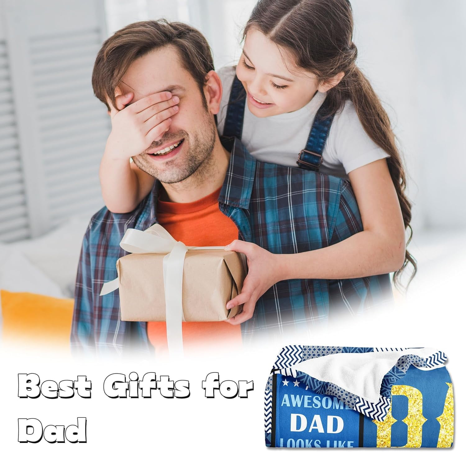 Dad Birthday Gift from Daughter/Son, Gifts for Dad Blanket, Gifts for Father's Day, Christmas, Retired, Thanksgiving