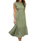 thumbnail image 3 of VISgogo Vestido de verano de color sólido para mujer, cuello redondo, manga corta con mosca, falda plisada en el pecho, falda para pastel VISgogo  moda, 3 of 6