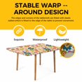 thumbnail image 4 of Vintage Boho Floral Table Cloths for 4 Foot Rectangle Tables, Yellow Pink Floral Bohemia Beige Patio Waterproof Elastic Fitted Tablecloths, Washable Rectangular Table Cover for Camping, 4 of 8
