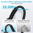 thumbnail image 5 of Charger Block, Wall Charger Adapter with Coild USB A to Type C Cable 6FT, Power Delivery Fast Charging Cord USB Charger Brick Cube Charger Station Compatible for iPhone Samsung Android, Black, 5 of 7