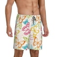 thumbnail image 2 of Sikiie Retro Colorful Butterfly Mens Pajama Shorts, Lightweight Lounge Pant with Pockets Soft Sleep Pj Shorts for MenLarge, 2 of 6