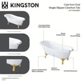 thumbnail image 5 of Aqua Eden VCT7D5431B7 54-Inch Cast Iron Oval Single Slipper Clawfoot Tub (7-Inch Faucet Drillings) in White/Brushed Brass, 5 of 5