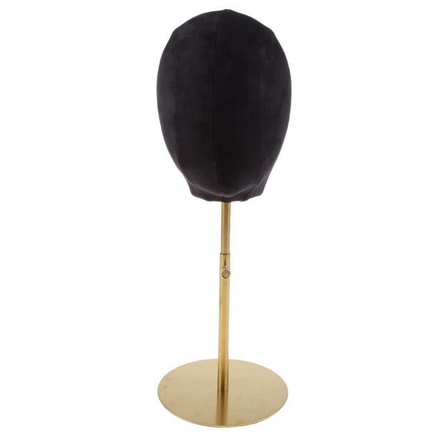 MERIGLARE Suede Cork Mannequin Head Hat Rack Holder Display Stand Black