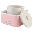 thumbnail image 2 of Olla eléctrica con aislamiento de agua para el hogar, olla para estofado, sopa, gachas, olla de cerámica, enchufe AU, 220V, forma cuadrada, 0,9 L, rosa, 2 of 5