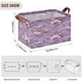 thumbnail image 3 of Foldable Storage Basket Waterproof Fabric Features Metal Frame + Hollow Board Support For Clothing and Toy Storage Mediumx1 Jasmine Flower on Purple Background, 3 of 8