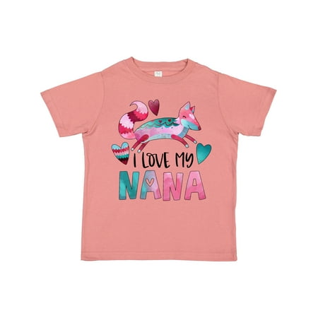 

Inktastic I Love My Nana Pink and Blue Fox with Hearts Gift Toddler Boy or Toddler Girl T-Shirt
