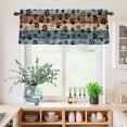 thumbnail image 5 of 3 Piece Kitchen Curtains and Valances Set Blue Brown Cafe Curtains 24 Inch Length Rustic Farmhouse Dog Paw Vintage Valance & Tier Curtain for Living Room Bedroom Small Window 54"x18"+27"x24"*2, 5 of 6