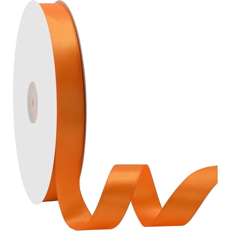 3/4 inch Wide 100 Yards Double Face Orange Satin Ribbon Orange Fabric Ribbon for Gift Wrapping Very Suitable for Weddings Decoration Bouquet Balloons Arts Craft Sewing Hair Bow Invitation