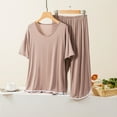 thumbnail image 2 of Nmnitkp Pajamas for Women Set Sleep Aid,Womens Pajamas Comfortable Fashion Loose Flash Short Sleeve T-shirt High Waist Shorts Two-piece Home Casual Pajamas Suit, 2 of 3