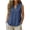 Blue, variant on Women's Linen Style Sleeveless Button Down Shirt, Casual Loose Fit Stand Collar Blouse, Summer Daily Wear Tunic Top