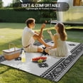 thumbnail image 4 of Gray Boho Outdoor Rug 5x8 Ft - Reversible Patio Rug Outdoor Camping Rugs, Southwestern Ethnic Abstract Geometric Washable Indoor Outdoor Area Rugs, Non-Slip Outdoor Carpet Runner for Deck/Porch, 4 of 8