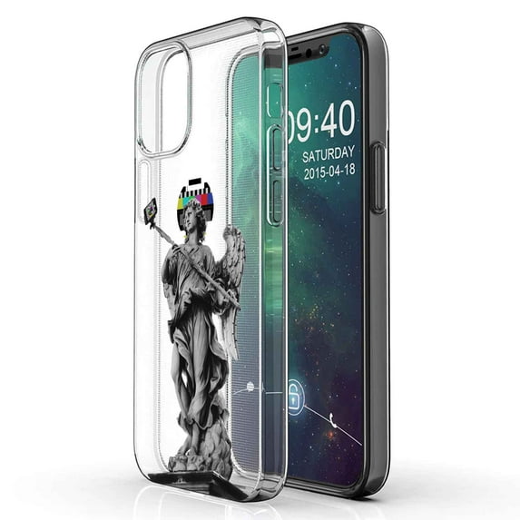 TalkingCase Slim Phone Case Compatible for Apple iPhone 12 Pro MAX, Selfie Statue Print, Lightweight,Flexible,Soft, USA
