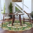 thumbnail image 4 of Green Boho Round Rugs 6ft, Vintage Ethnic Tribe Southwestern Non Slip Washable Rug Runner, Low Pile Indoor Floor Carpet Mat Bathroom Rugs for Living Room, Bedroom, Kids Room, 4 of 9