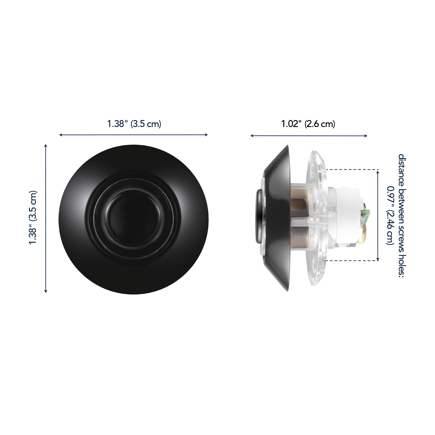 Heath Zenith Heath Zenith Black Metal Wired Lighted Push Doorbell Button