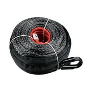 92ft x 1/2" Black Synthetic Winch Rope Line Cable 22000LBs for Jeep ATV UTV KFI Ramsey Truck Marine Boat