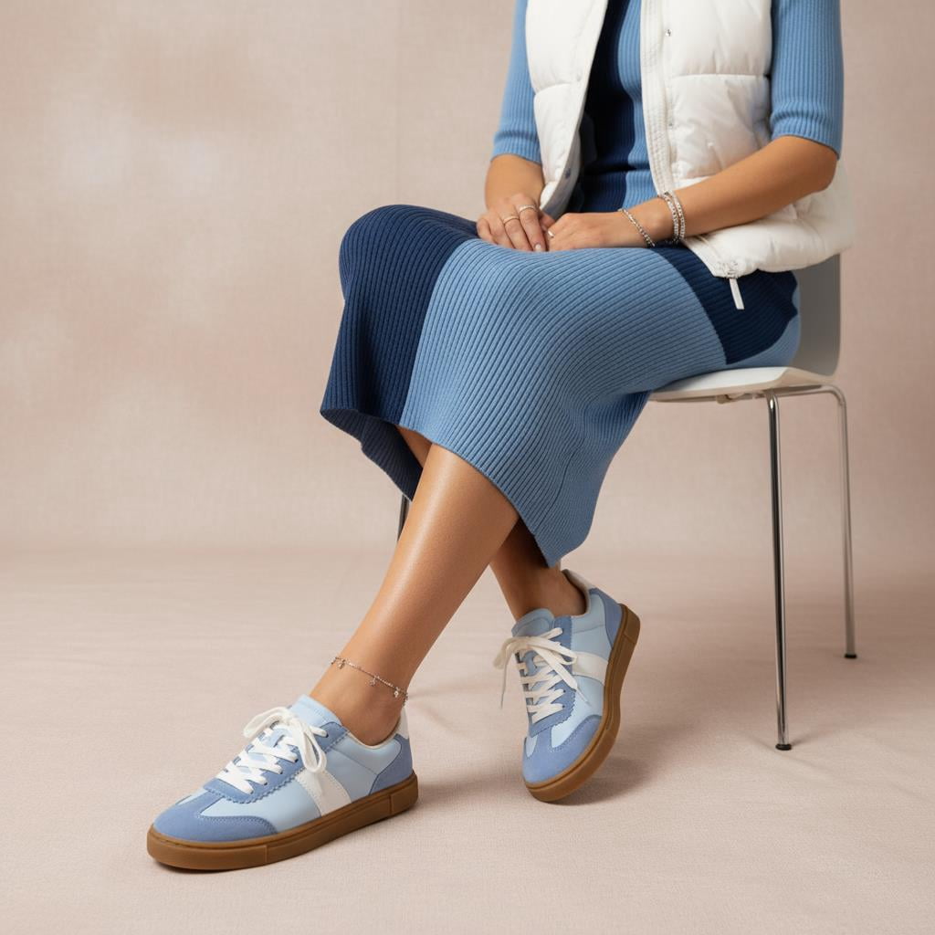 Cushionaire Balance Lace Up Women's Sneakers - Casual Tennis Shoes for Women with Memory Foam and Slip Resistant Outsole