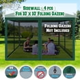 thumbnail image 2 of Sunrise 10'Lx6.4'W Replacement Mosquito Netting for 10'x10' Folding Gezebo (Mesh Sidewalls ONLY), w/Zipper, 4 Pack (Green), 2 of 10