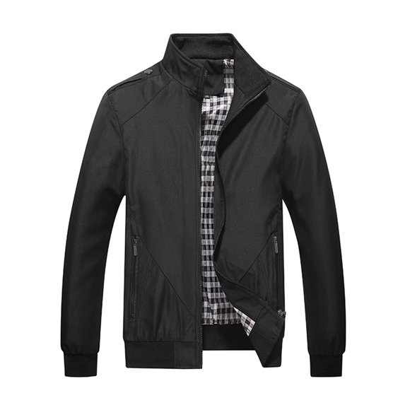 Teissuly Mens Winter Jacket Casual Windbreaker Thin Lightweight Outwear Sportswear Solid Color Jacket Coat,Size S-5XL