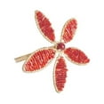 thumbnail image 4 of Saro Lifestyle NR25.S Beaded Flower Napkin Ring, Silver - Set of 4, 4 of 5