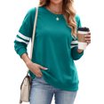 thumbnail image 3 of MOSHU Crewneck Sweatshirts for Women Striped Long Sleeve Shirts Fashion Fall Womens Sweatshirts Casual Fall Pullover Tops, 3 of 10