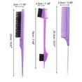 thumbnail image 2 of Unique Bargains 3pcs Women Close Teeth Rat Tail Comb for Curly Straight Wavy Wet Thin Hair ABS Purple, 2 of 3