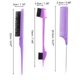 thumbnail image 2 of Ofertas Únicas 3 piezas Peine de Cola de Rata para Mujeres con Dientes Cerrados para Cabello Rizado, Lacio, Ondulado, Húmedo y Fino ABS Púrpura, 2 of 3