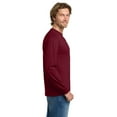 thumbnail image 4 of Gildan Heavy Cotton Men's Long Sleeve T-Shirt, Comfortable, Crewneck Classic Fit, Cardinal Red, 2XL, 4 of 5