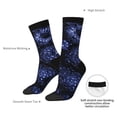 thumbnail image 4 of Bingfone Compression Socks for Women and Men Long Socks for Running Athletic Cycling Nurse- Blue-Purple Raspberries, 4 of 6