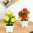 thumbnail image 4 of Hmgxay Foam Rose Miniature Bonsai, Faux Rose Small Potted Flowers for Home Decor, Imitation Floral Arrangement for Office Desktop, Artificial Flower Pot for Tabletop Decoration(Yellow), 4 of 7
