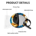 thumbnail image 4 of Pixel Dog 2Pcs PU Leather Round Luggage Tags with Privacy Cover and Name ID Tag for Suitcase, Handbags, Backpacks, School Bags, 4 of 6