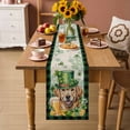 thumbnail image 2 of St Patricks Day Table Runner - 36 Inch Long Farmhouse Watercolor Dogs Green Shamrock Cotton and Linen Blended Dress Scarves Farmhouse Table Runner for Kitchen Dining, Coffee Table, 13" x 36", 2 of 8
