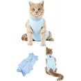 thumbnail image 4 of Chaleco de recuperación para gatos, alternativa para perros y gatos, traje de recuperación para mascotas, restauración de gatos adecuado para enfermedades de heridas abdominales (S, azul), 4 of 5