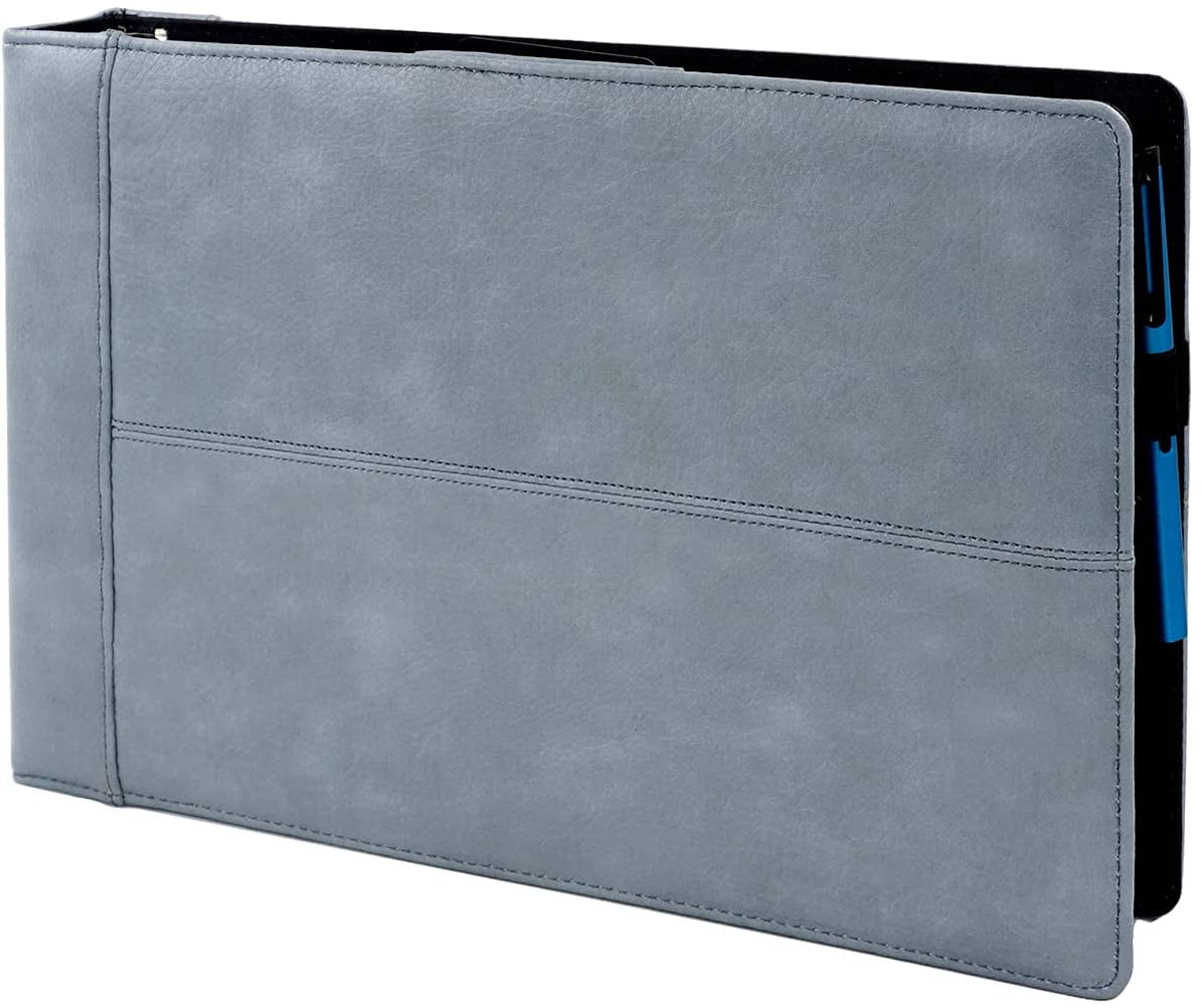 officeWerks Check Binder Executive 9" x 13" 7-Ring Binder with Pen & Calculator, Blue, 200 Count