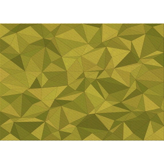 Ahgly Company Machine Washable Indoor Rectangle Transitional Dark Yellow Green Area Rugs, 5' x 7'