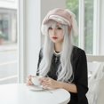thumbnail image 4 of Slccxzc Plush Puppy Ears Cabbie Beret Soft Cotton Women Painter Hat Trendy Y2K Newsboy Cap Daily Headwear, 4 of 7