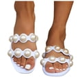 thumbnail image 3 of Bmisegm Women Sandals Fashion New Pattern Open Toe Breathable and Comfortable Flat Bottom Summer Casual Beach Slippers Womens Sandals Summer White 6.5, 3 of 9