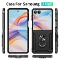 thumbnail image 6 of For Samsung Galaxy Z Flip 7 Case ,Heavy Duty Shockproof Body Phone Cover Built in Metal Rotated Magnetic Ring Holder Kickstand,Dual Layer Military-Grade Drop protection,Black, 6 of 8