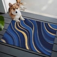 thumbnail image 3 of Navy Blue Moire Entryway Rug 2'x3'&nbsp; Non Slip Front Door Mats, Modern Abstract Art Entrance Rugs Indoor Outdoor Carpet, Washable Floor Mats Small Area Rug for Bedroom Kitchen, 3 of 8