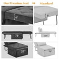 thumbnail image 7 of OMOCCUIT 4-in-1 Multi-Functional Convertible Sofa Bed, Foldable Ottoman Sleeper Chaise with Adjustable Backrest, Modern Linen Convertible Futon Sofa, 7 of 7