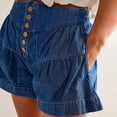 thumbnail image 2 of utcoco Women's 2026 Denim Shorts Casual Summer High Waisted Wide Leg Buttons Pleated Ruffle Jean Shorts, 2 of 5