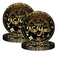 thumbnail image 2 of New Year's Eve Party Supplies Disposable Oval Paper Plates Black Gold Holiday Dinnerware Set for Celebration Table Decorations, 2 of 6